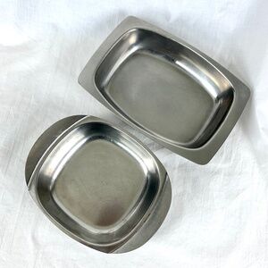2 Vintage Cultura Sweden 18 8 Stainless Meal Prep Dishes Freezer Dishwasher